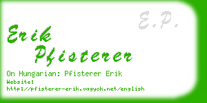 erik pfisterer business card